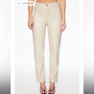 Gisele natural beige leather pants